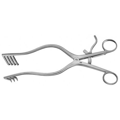 Adson Laminectomy Retractor, Hinged Arms, 4x5 Blunt Prongs, 1 1/8" (28.0 Cm), 12 1/8" (31.0 Cm)